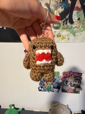 Handmade Brown Domo Crochet Keychain